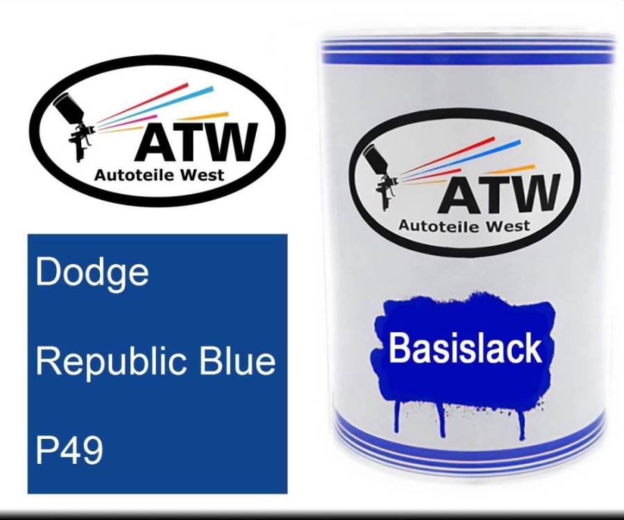 Dodge, Republic Blue, P49: 500ml Lackdose, von ATW Autoteile West.